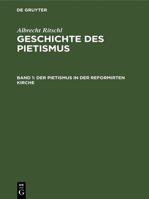 cover image of Der Pietismus in der reformirten Kirche